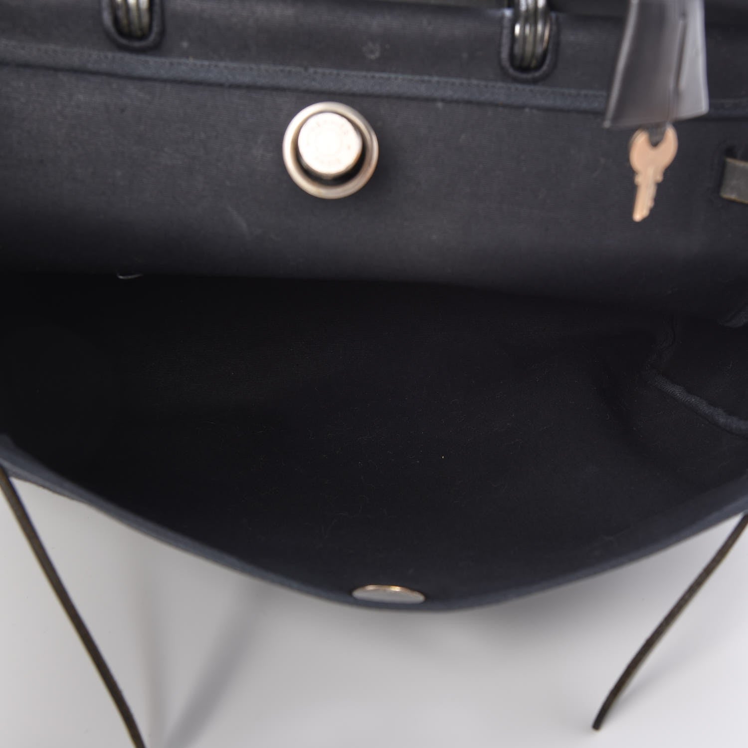 Hermes Toile Vache Calfskin Herbag 40 GM Black 5 of 15