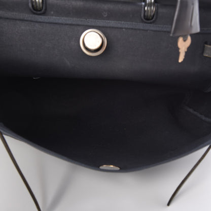 Hermes Toile Vache Calfskin Herbag 40 GM Black 5 of 15