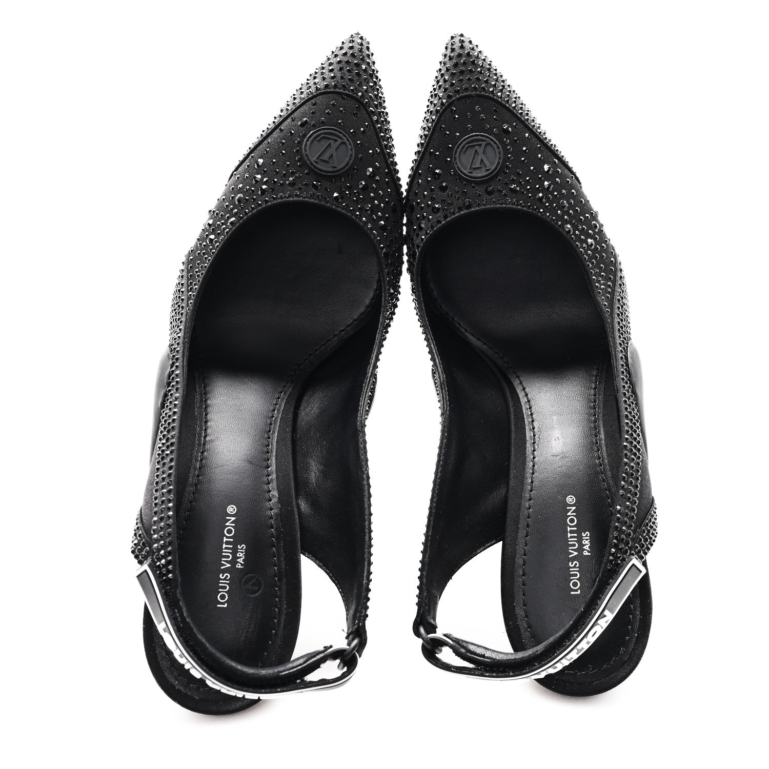 Louis Vuitton Satin Embellished Archlight Slingback Pumps 40 Black 2 of 10