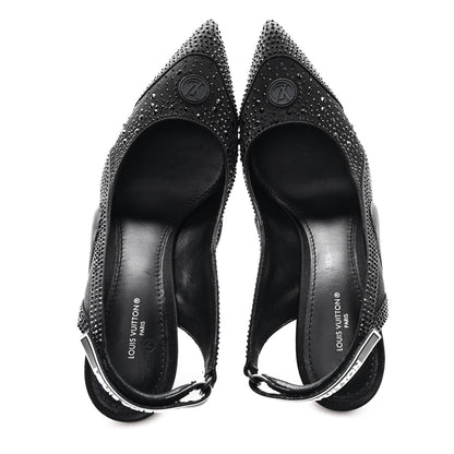 Louis Vuitton Satin Embellished Archlight Slingback Pumps 40 Black 2 of 10