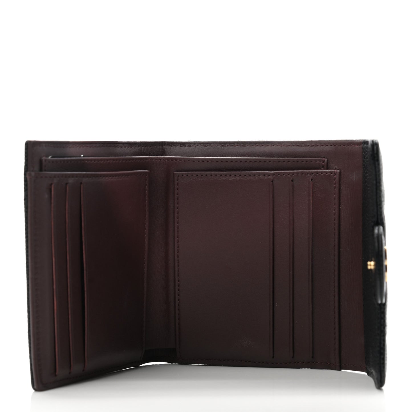 Caviar Quilted Compact Flap Wallet Black