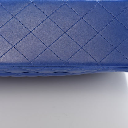 Chanel Lambskin Quilted Maxi Double Flap Blue 10 of 19