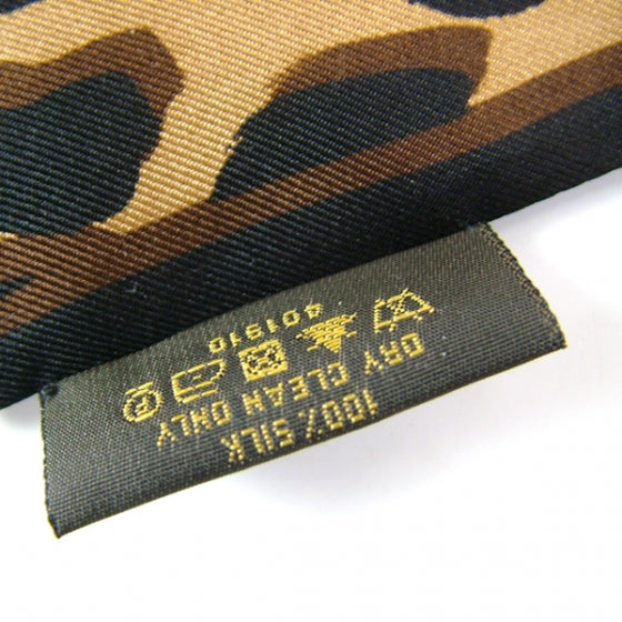 Louis Vuitton Silk Leopard Bandeau Scarf Marron 6 of 7