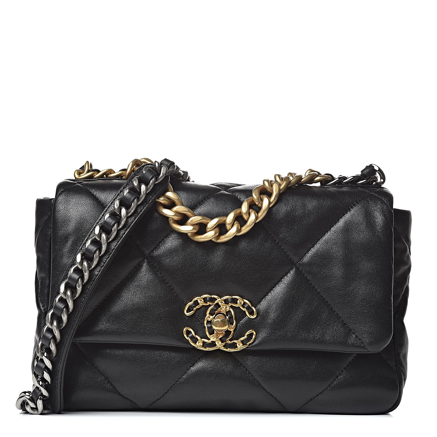 Chanel Lambskin Quilted Medium 19 Flap Black 1 of 11