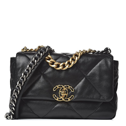 Chanel Lambskin Quilted Medium 19 Flap Black 1 of 11