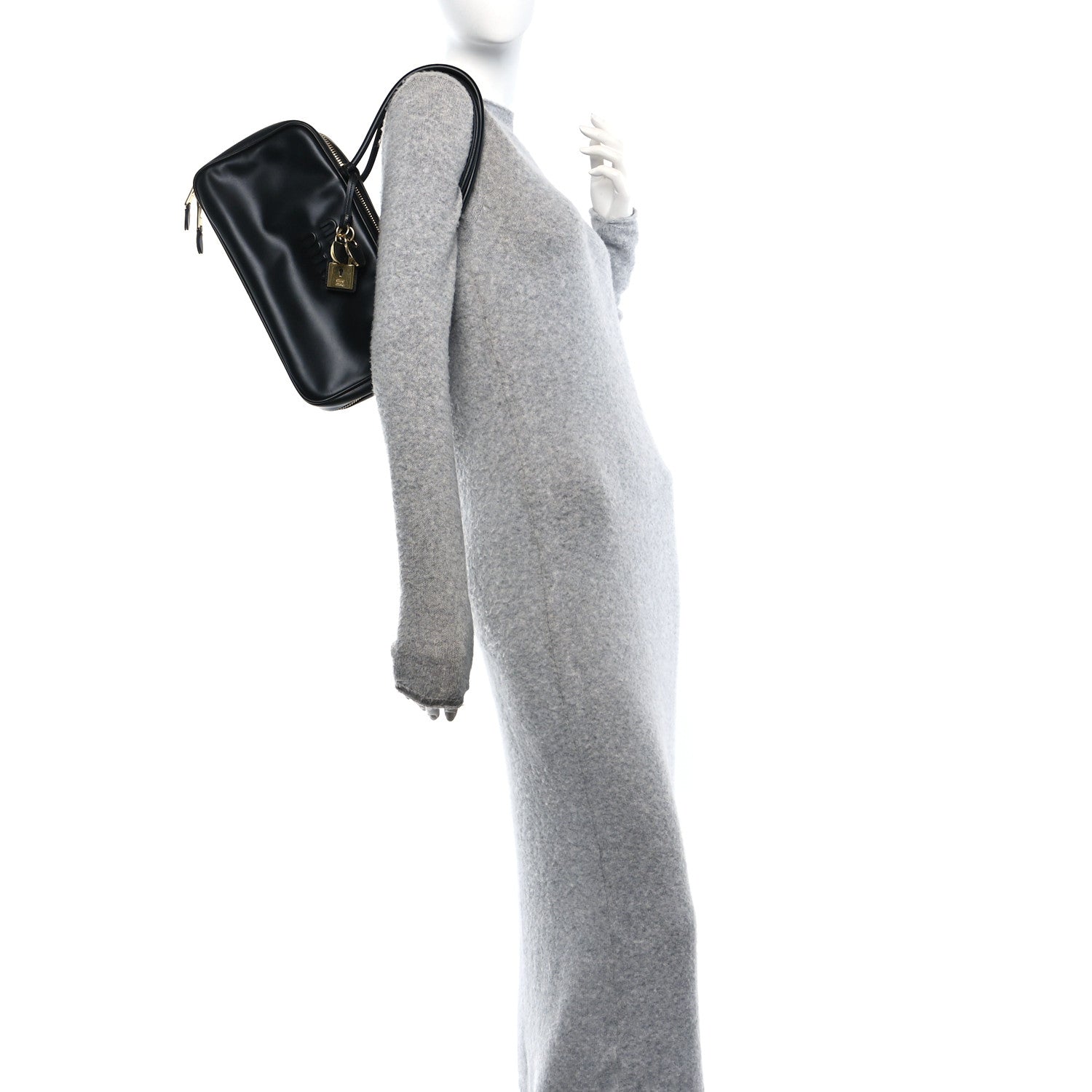Miu Miu Calfskin Softy Medium Beau Top Handle Bag Black 2 of 9