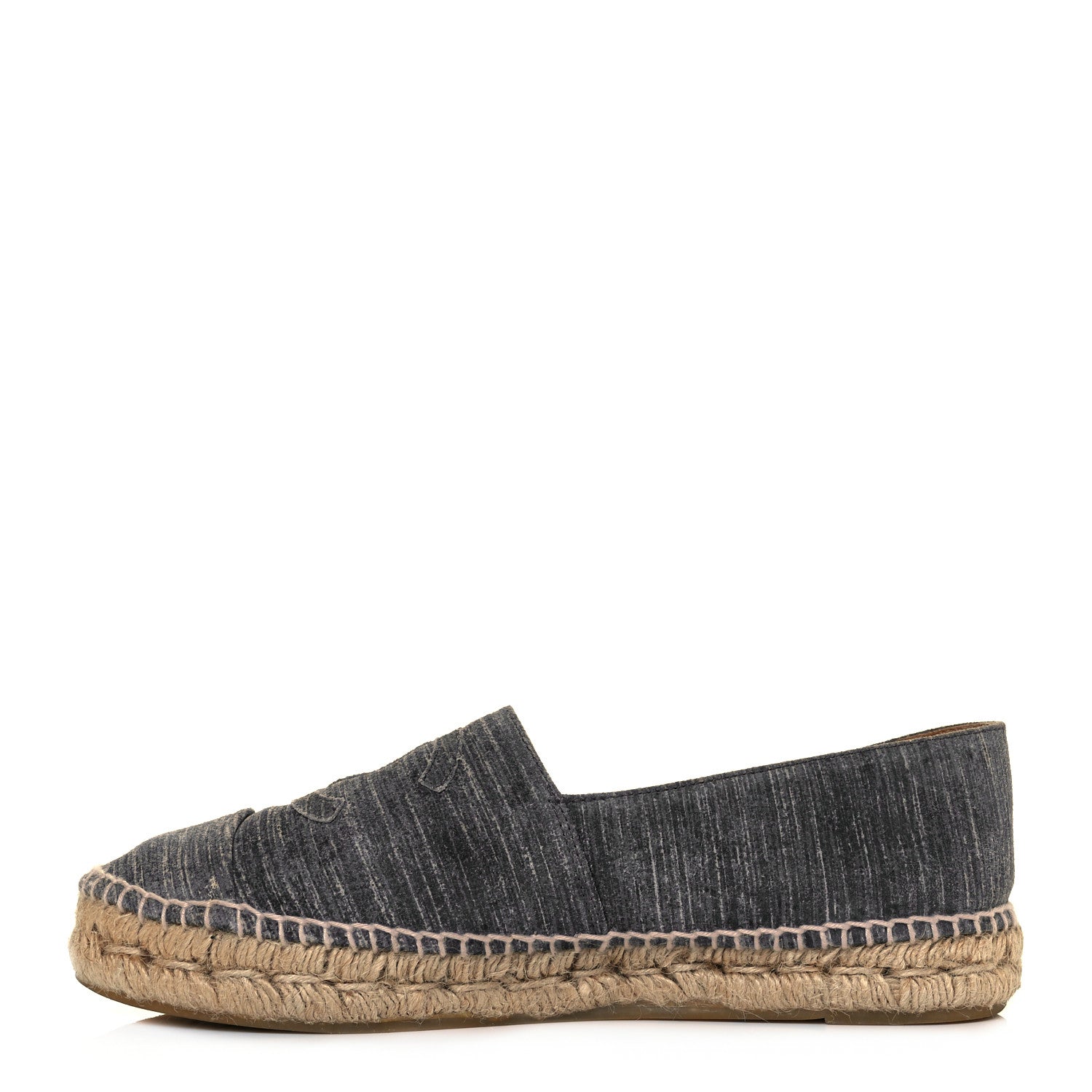 Chanel Striated Suede Espadrilles 40 Dark Grey 1 of 10