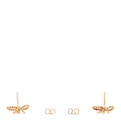 Tiffany 18K Yellow Gold Twist Bow Earrings 3 of 4