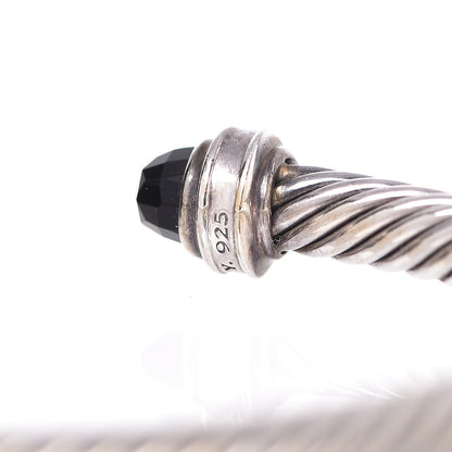 David Yurman Sterling Silver Diamond Black Onyx 5mm Cable Classics Princess Bracelet 5 of 6