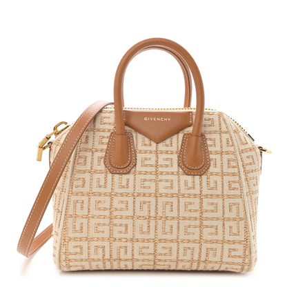 Givenchy Raffia Jacquard Fabric 4G Mini Antigona Beige 1 of 9