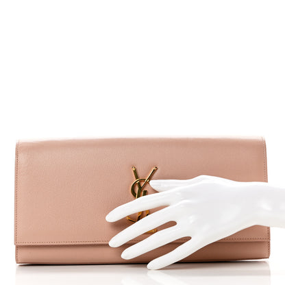 Saint Laurent Calfskin Classic Monogram Cassandre Clutch Blush 2 of 10