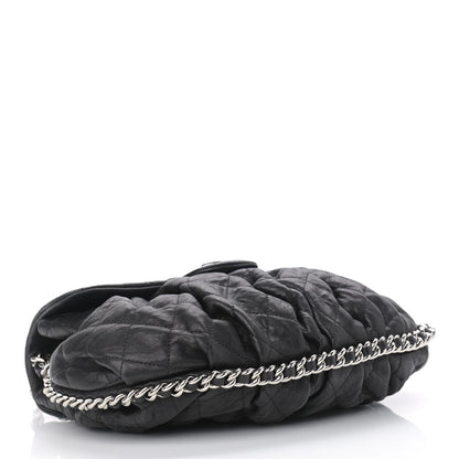 Chanel Washed Lambskin Quilted Chain Around Messenger Black 4 of 10