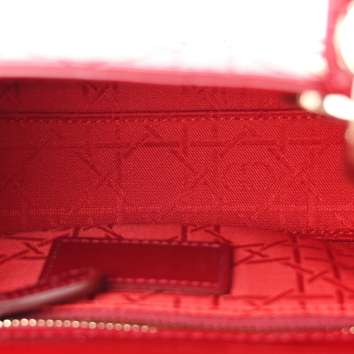 Patent Cannage Mini Lady Dior Red