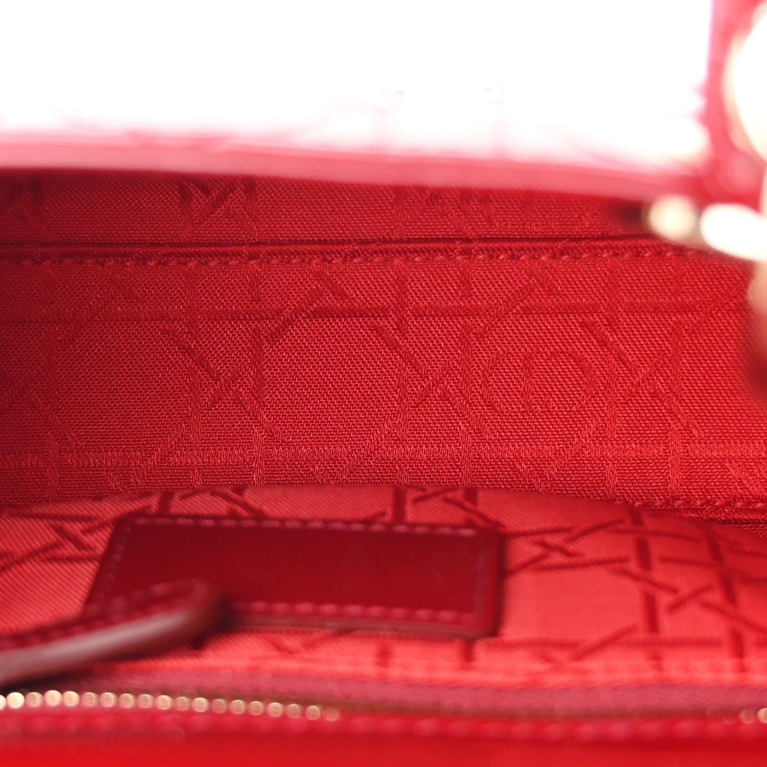Christian Dior Patent Cannage Mini Lady Dior Red 5 of 11
