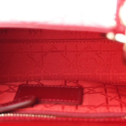 Christian Dior Patent Cannage Mini Lady Dior Red 5 of 11