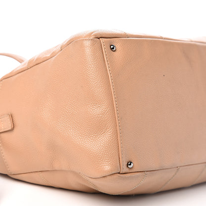 Chanel Caviar Square Stitched Tote Beige 10 of 15