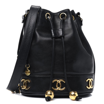 Chanel Lambskin Drawstring Bucket Bag Black 1 of 18