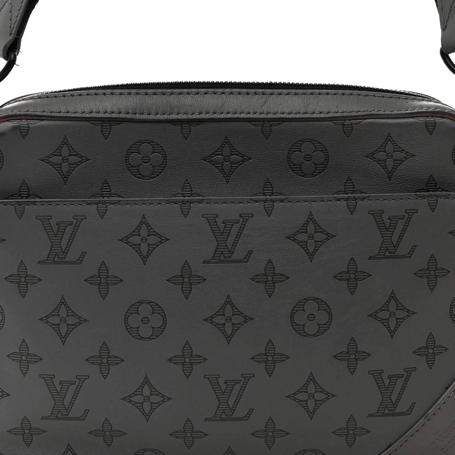 Calfskin Monogram Shadow Duo Messenger Anthracite Gray