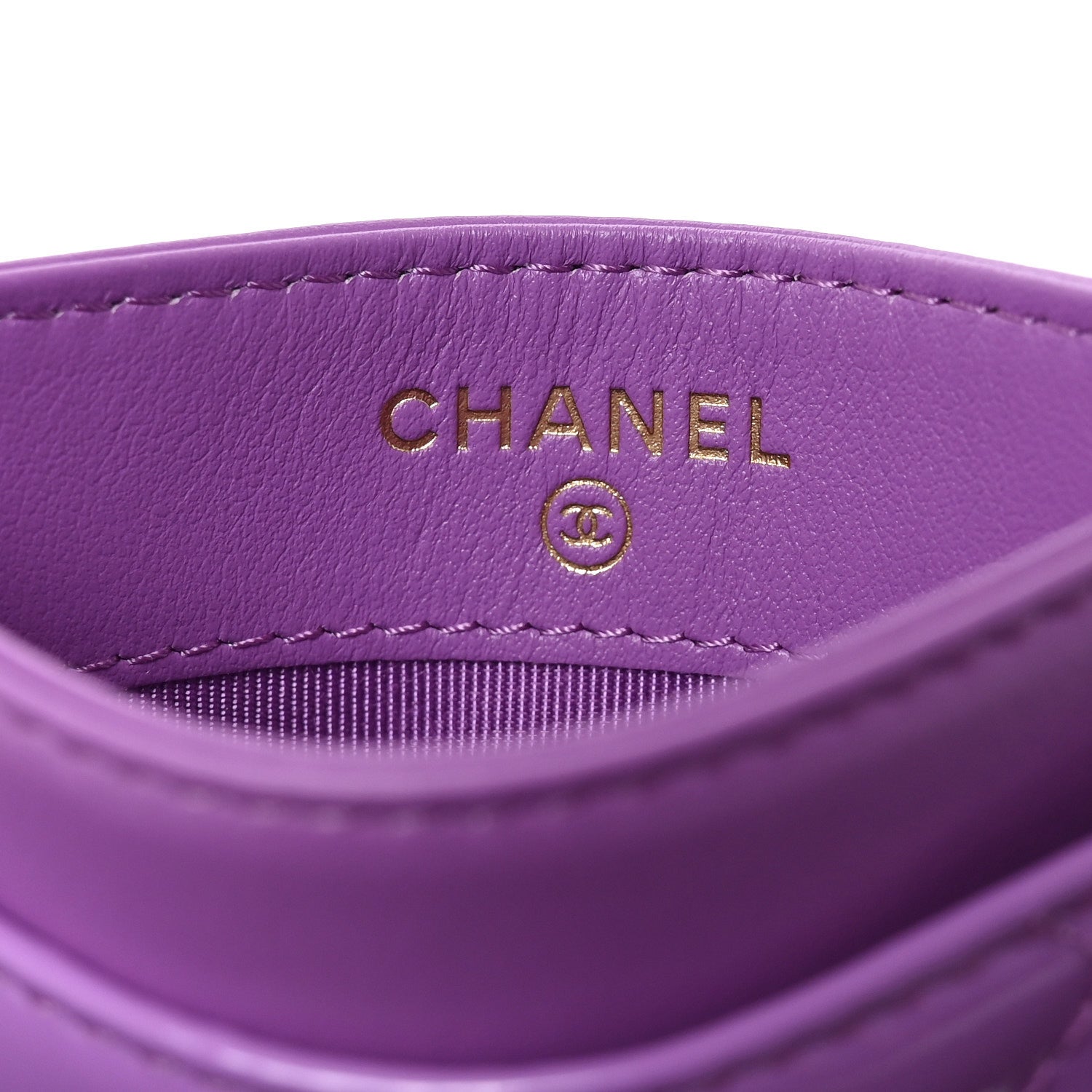Chanel Patent Quilted Card Holder Purple 6 of 9
