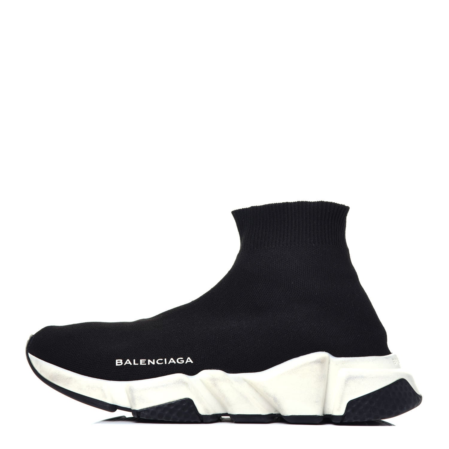 Balenciaga Neoprene Knit Womens Speed Sneakers 37 Black White 1 of 7