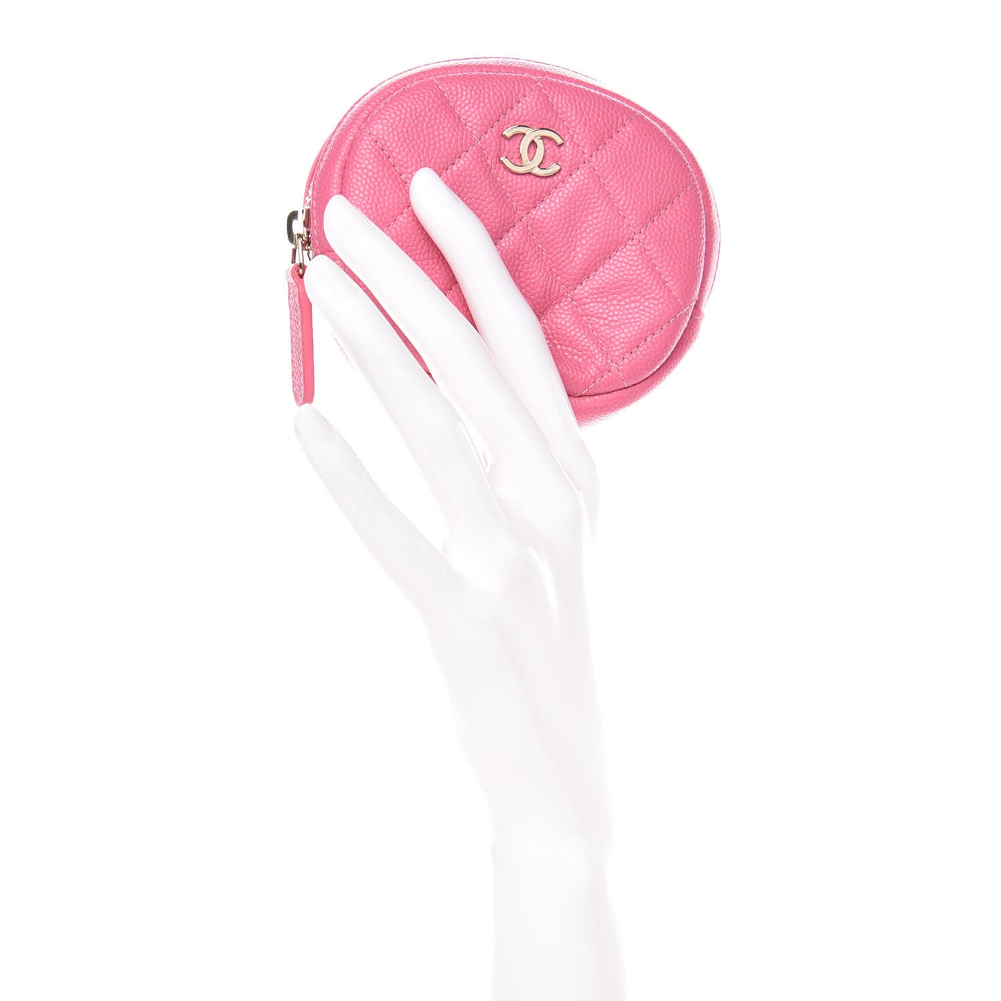 Caviar Quilted Zip Around Classic Coin Purse Pink