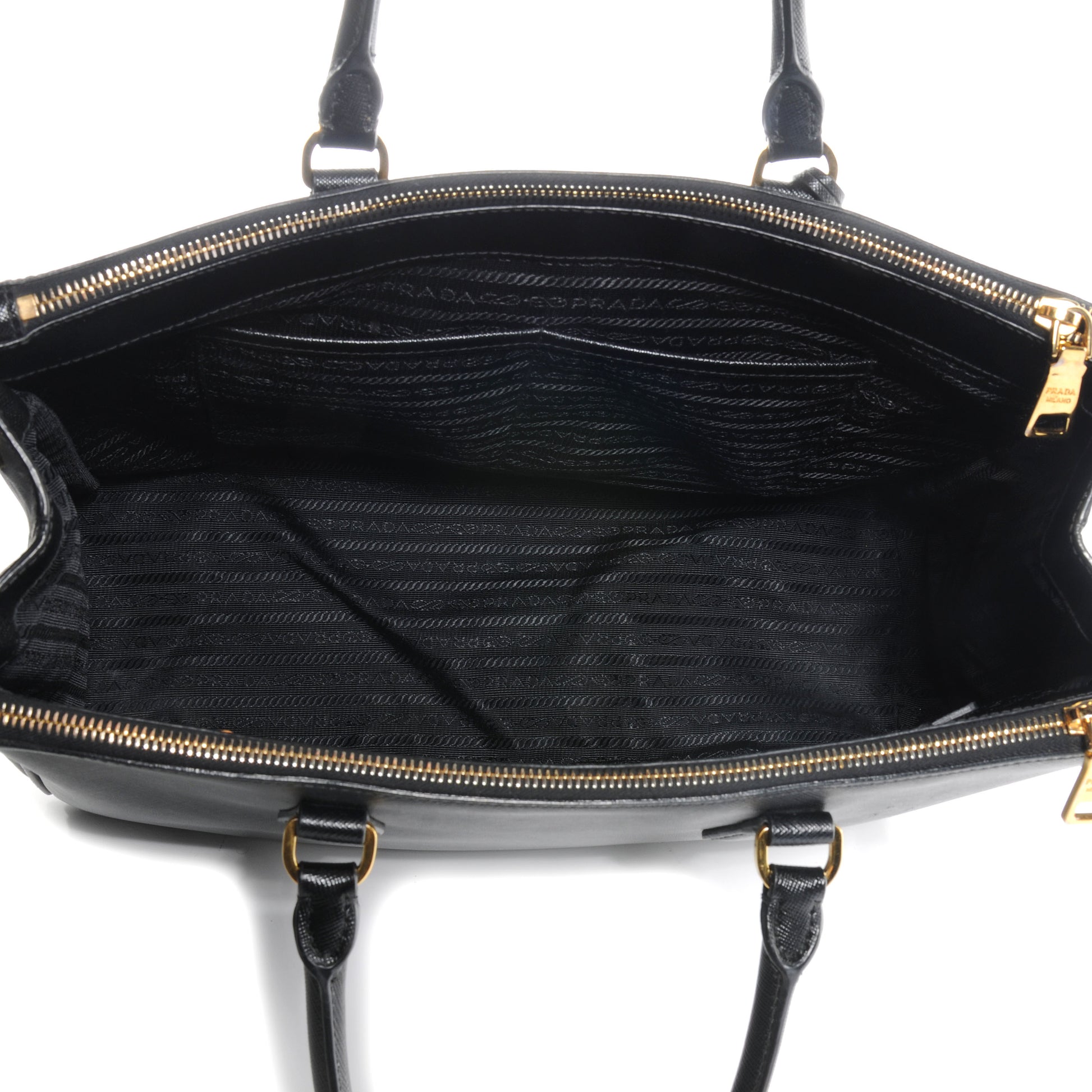 Prada Saffiano Lux Double Zip Medium Tote Nero Black 5 of 9