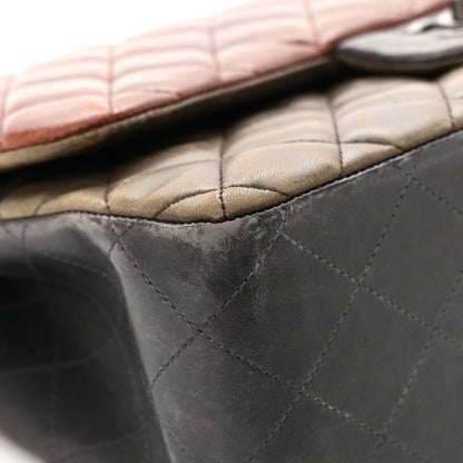 Chanel Lambskin Quilted Jumbo Tri-Color Double Flap Burgundy 9 of 22