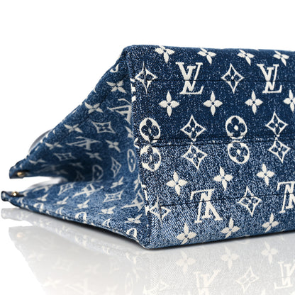 Louis Vuitton Monogram Jacquard Denim Onthego MM Bleu 7 of 9