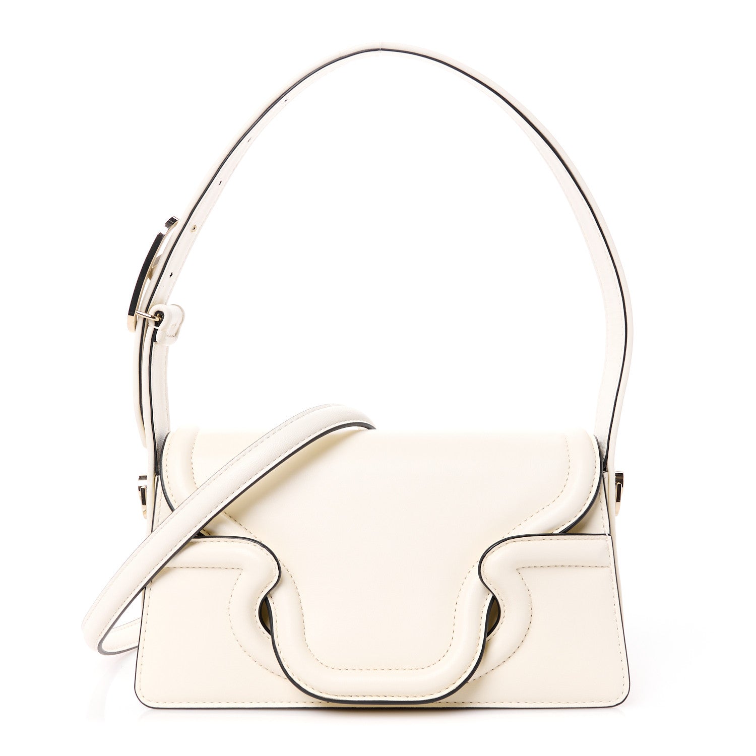 Valentino Garavani Vitello Sculpture Shoulder Bag Ivory 1 of 12
