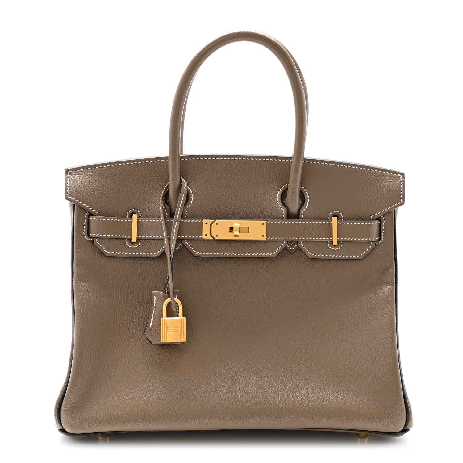 Hermes Chevre Mysore Horseshoe Birkin 30 Etoupe Black 1 of 11