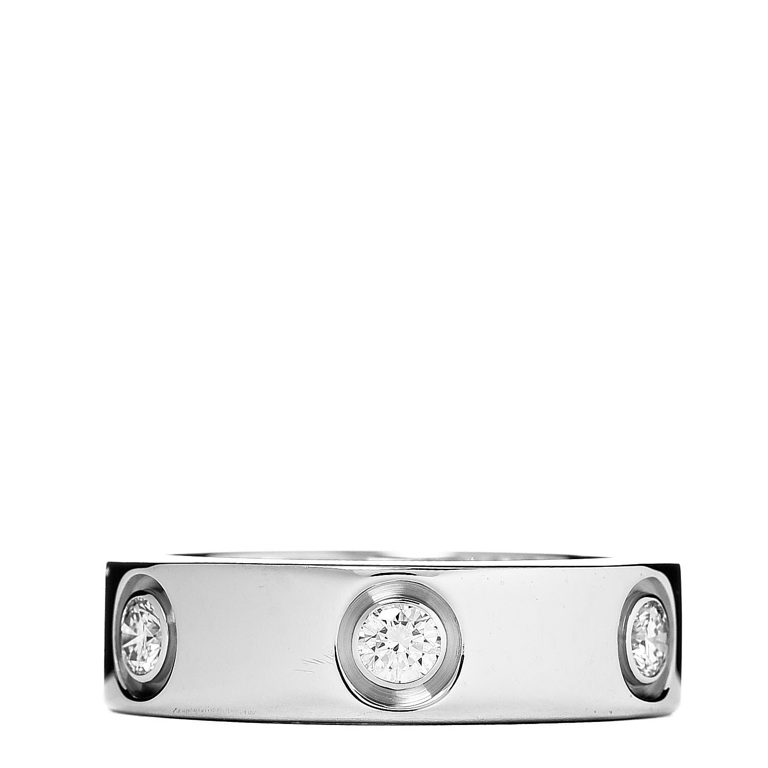 Cartier 18K White Gold 6 Diamond 5.5mm LOVE Ring 51 5.75 3 of 4