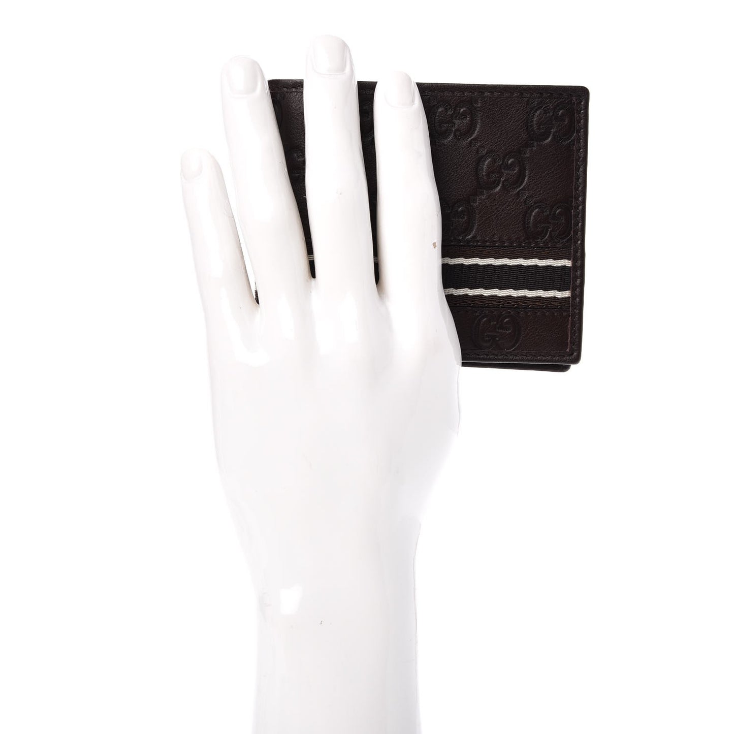 Guccissima Web Bi-fold Wallet Dark Brown