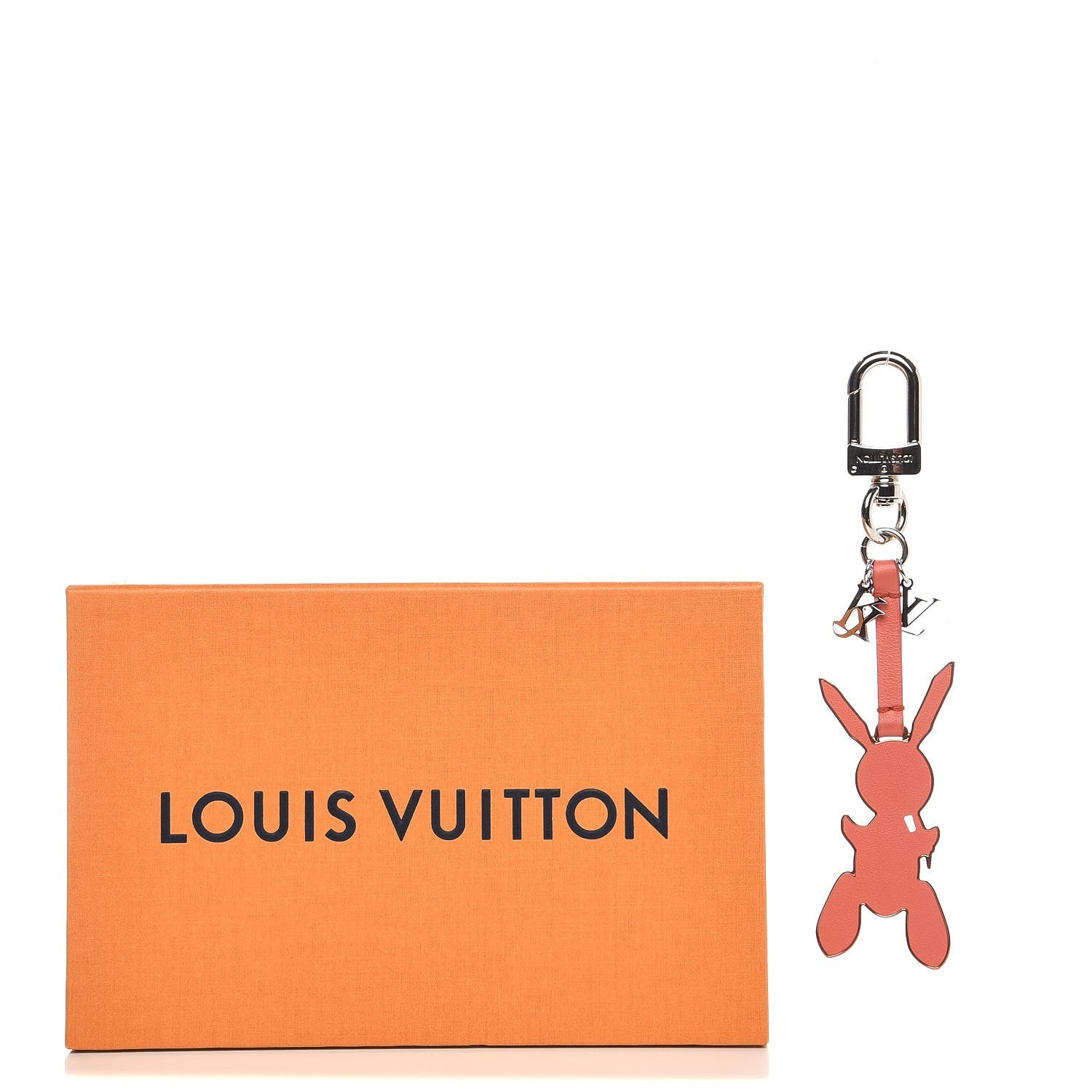 Louis Vuitton Calfskin Jeff Koons Masters LV Rabbit Bag Charm Key Ring Orange 5 of 5