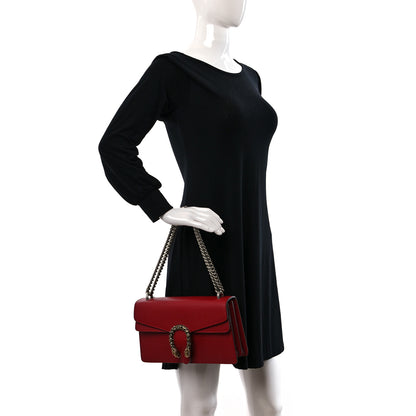 Gucci Dollar Calfskin Swarovski Crystal Small Dionysus Shoulder Bag Hibiscus Red 2 of 12