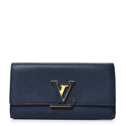Louis Vuitton Taurillon Capucines Wallet Marine Rouge 1 of 12