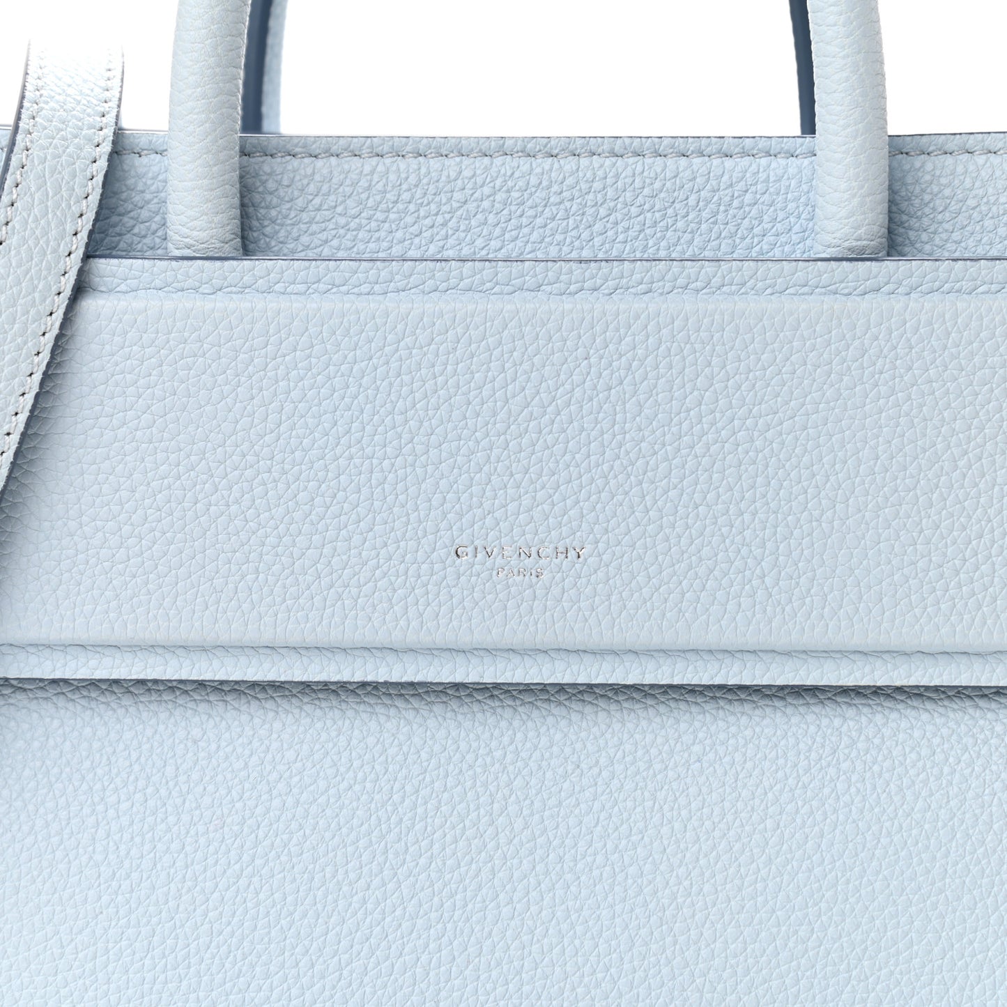 Grained Calfskin Mini Horizon Satchel Pale Blue