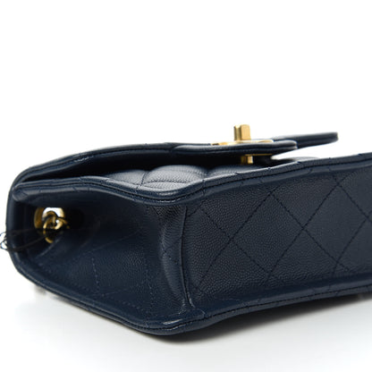 Chanel Caviar Quilted Mini Sweet Classic Flap Navy Blue 6 of 10