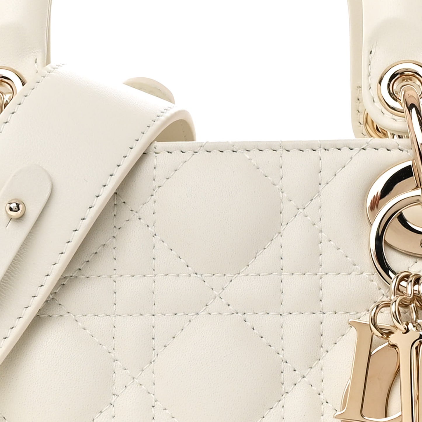 Lambskin Cannage Small My ABCDior Lady Dior White