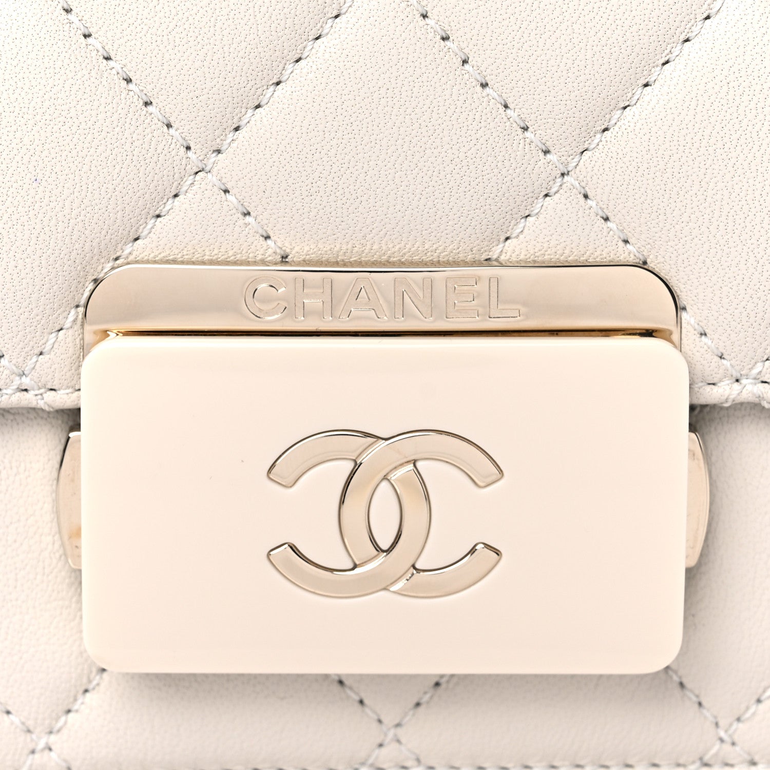 Chanel Sheepskin Quilted Mini Beauty Lock Flap White 10 of 10
