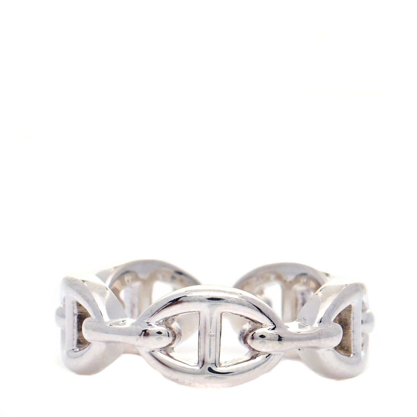 Sterling Silver PM Chaine d'Ancre Enchainee Band Ring 54 6.75