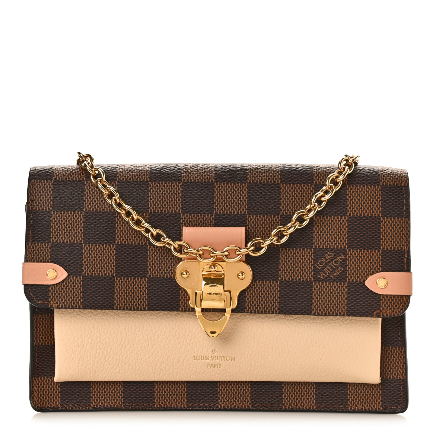 Damier Ebene Vavin Chain Wallet Creme