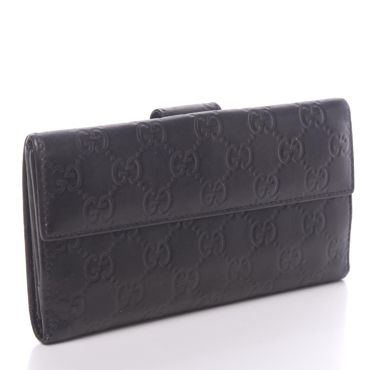 Gucci Guccissima Heart Continental Wallet Black 642495 – FASHIONPHILE