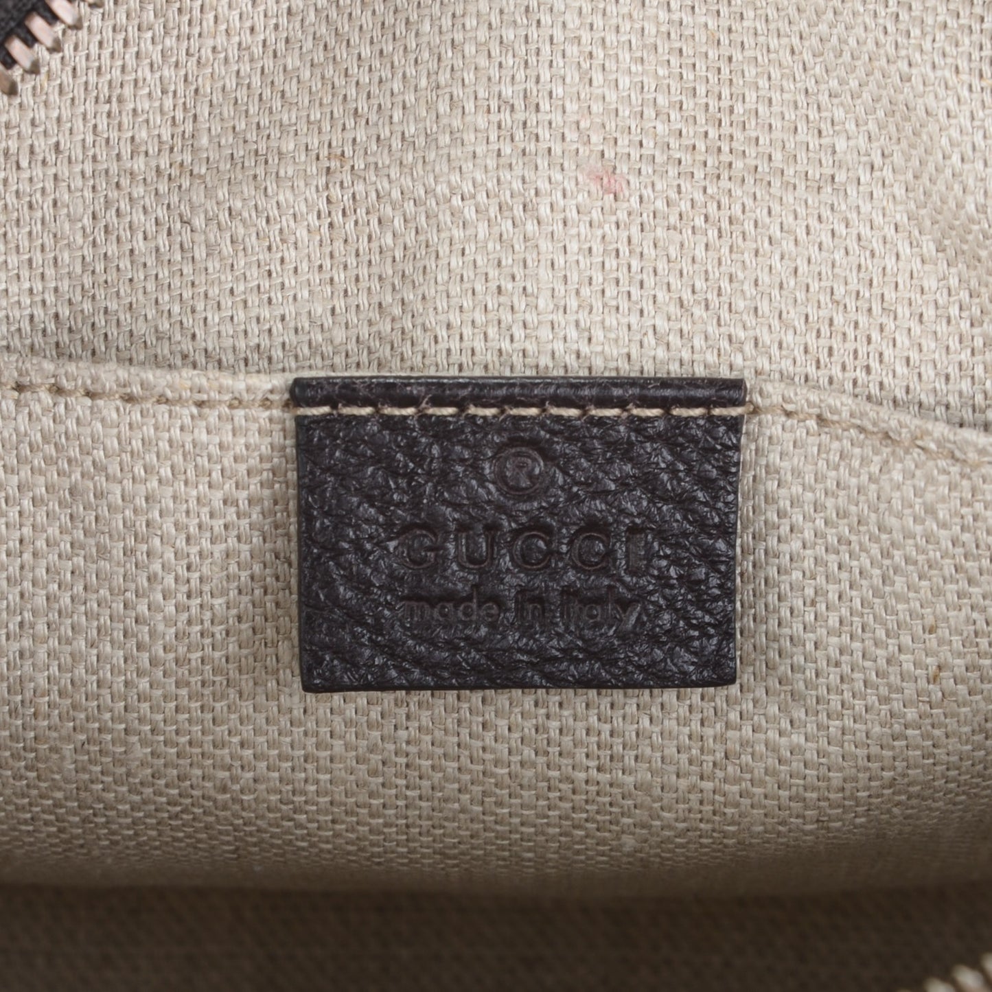 Textured Calfskin Web Small Webby Bee Shoulder Bag Brown Coffee