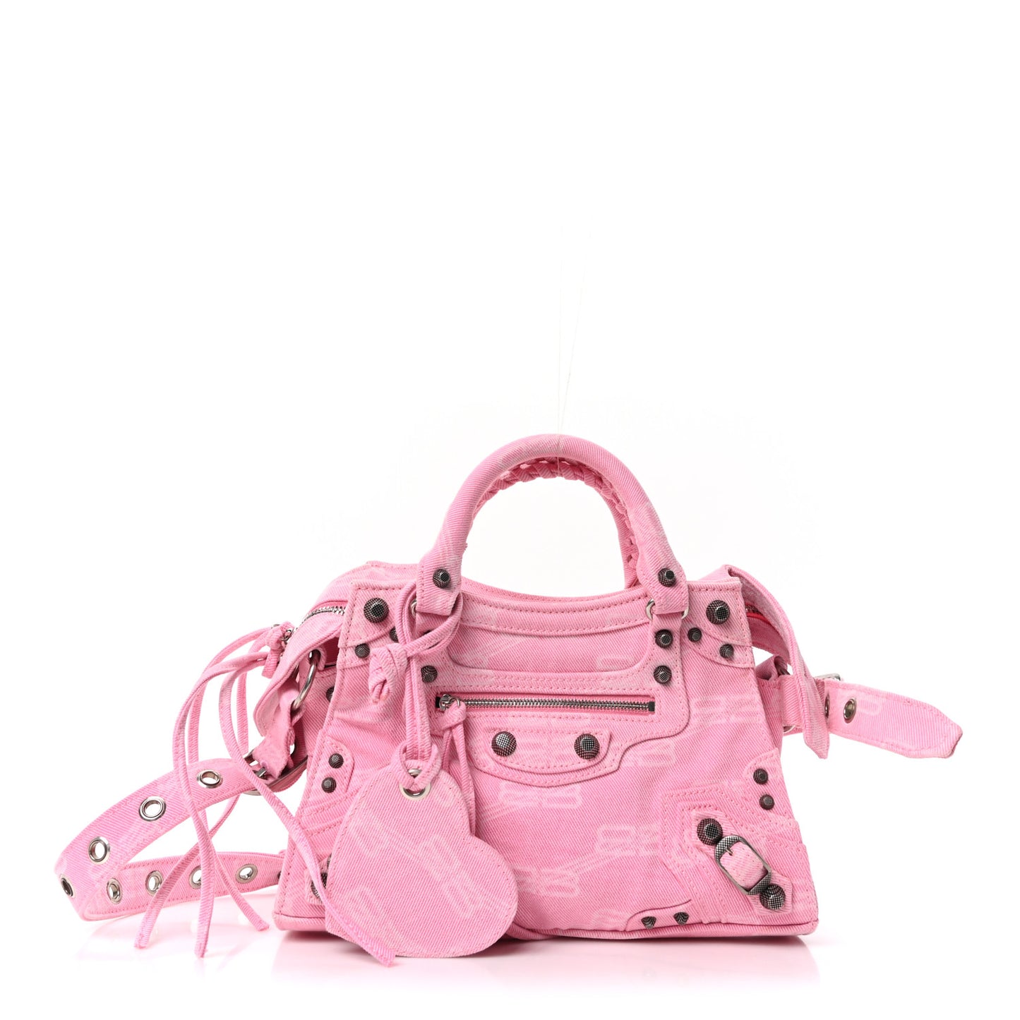 Denim BB Monogram Neo Cagole Handbag XS Pink
