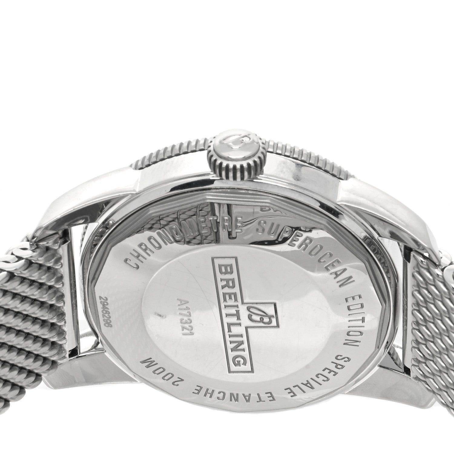 Breitling Stainless Steel 42mm Super Ocean Heritage II Automatic Watch Black A17321 4 of 5
