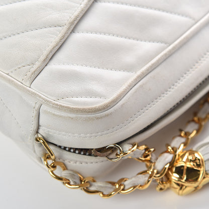 Chanel Lambskin Chevron Tassel Camera Case White 15 of 18