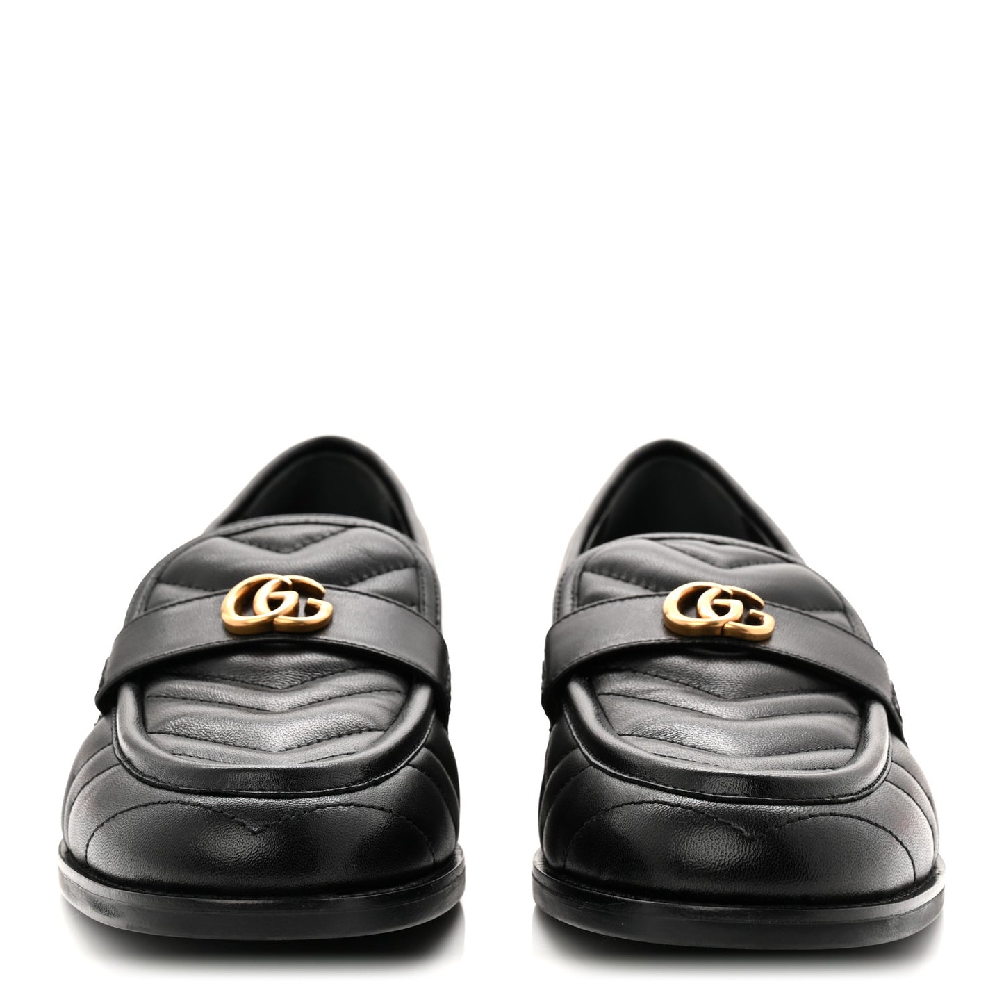 Nappa Matelasse Double G Marmont Loafers 42 Black