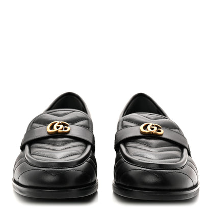 Gucci Nappa Matelasse Double G Marmont Loafers 42 Black 3 of 10