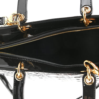 Christian Dior Patent Cannage Large Lady Dior Black 6 of 9