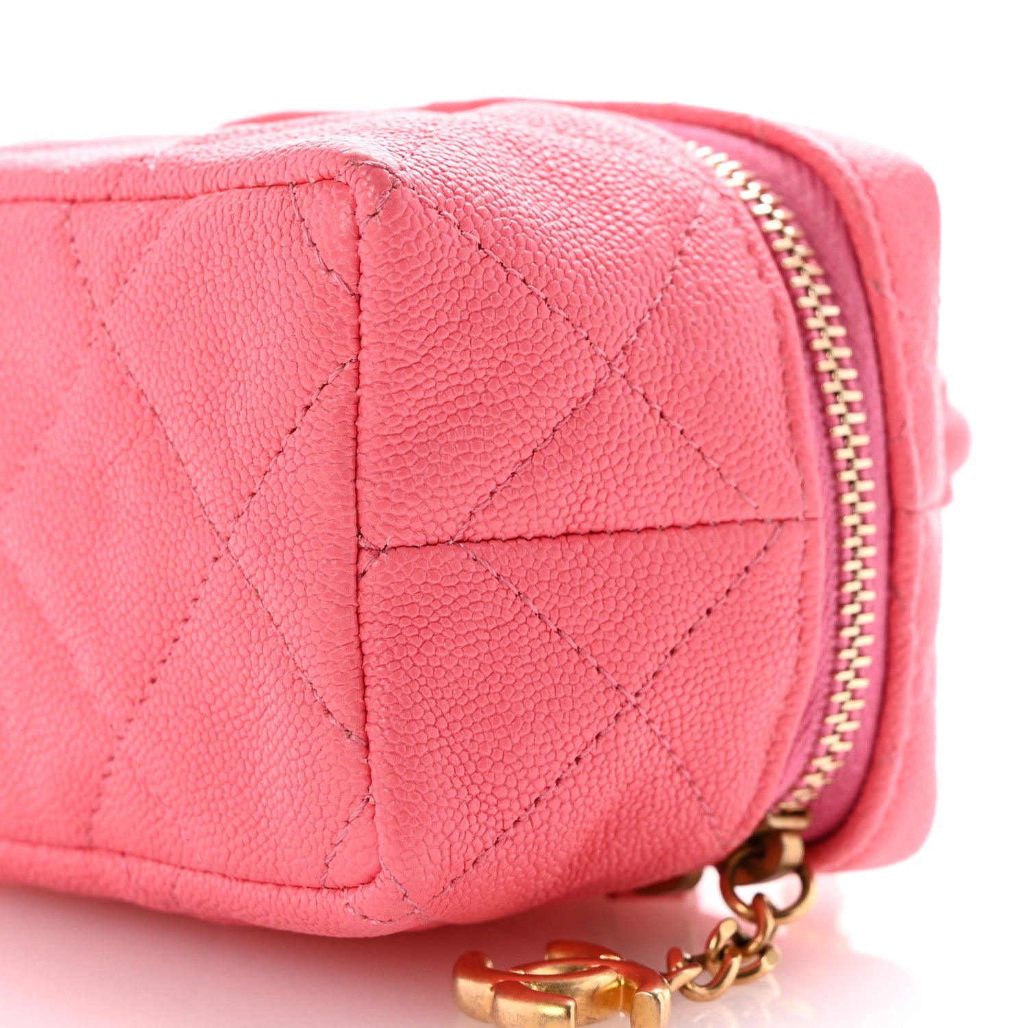 Chanel Caviar Quilted Mini Top Handle Vanity With Chain Pink 10 of 10